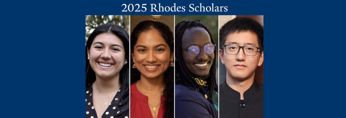 Two Yale seniors and two recent alumni have been named Rhodes Scholars, one of the world’s oldest and most prestigious academic awards for graduate study. <a href="https://news.yale.edu/2024/11/18/four-yalies-awarded-2025-rhodes-scholarships">Learn more</a>