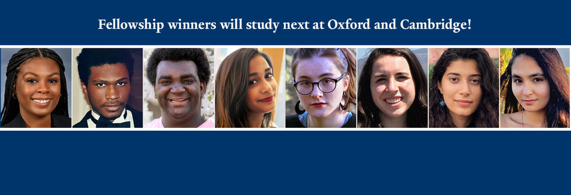 Eight Yale seniors and a Yale College alumna have been awarded fellowships from a variety of organizations for graduate study at Oxford and Cambridge universities. <a href="https://news.yale.edu/2022/05/24/graduating-seniors-and-alumna-win-fellowships-study-uk">Learn more</a>